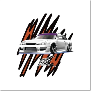 SILVIA S14 KOUKI white Posters and Art